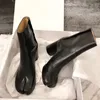 Design Tabi Stiefel Split toe Chunky High Heel Zapatos Mujer Mode Herbst Frauen Schuhe Botas