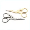 Outils de couture de broderie en acier inoxydable de grue Mesures Stork Craft Forme Rétro Cisailles Ciseaux Croix Stitch DHL Livraison K5603