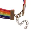Радужный флаг гей -гордость браслеты ЛГБТ очарование сердце плетеное веревочные браслеты гей -лесбиянка Love Design Brangle Ювелирные изделия дешевые оптовые