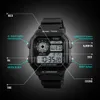 Nowy przylot Skmei Fashion Sports Watche Men Waterproof PU Pasek Watch Alarm Mężczyzna zegar LED Cyfrowe zegarek Relogio3465253