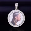 Collier rond personnalisé avec médaillons Po, pendentif avec chaîne de Tennis en diamant, or Ice Out Rock Street, Hip hop pour hommes J283b