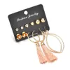 Simple bohemian alloy tassel earrings set ladies Valentine's Day birthday elegant temperament gift