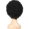 Afro kinky lockigt mänskligt hår peruk för svart kvinna8a mongoliska korta afros curl jungfru hårstrån förlängning non spets peruker naturfärg 66804829