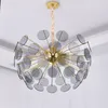 Modern Luxury LED Chandeliers Light Golden Glass Creative Art Nordic Simple Restaurant American Style Bedroom Chandelier