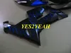 KAWASAKI 닌자 ZX6R 636 05 06 ZX 6R 2005 2006 년을위한 기관 자전차 페어링 바디 키트 파란 불꽃 검은 색 페어링 차체 + 선물 KK19