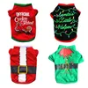 Dog Shirt Pet Christmas Grooming Accessories Green Waist Belt Cotton T-shirt Festival Costume For Small Medium Dogs Clothes