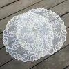 Broderi bordsmatta placemats spets pad virkning doilies cup coster mugg caasters matsal 42 cm rund placemat kök