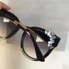 Luxury-Fashion brand designer glasses JC JADE shiny chip plate charm frame top quality anti-UV lens mirror with a diamond removable