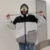 패션 - 새로운 자켓 남자 패션 콘트라스트 색상 캐주얼 스포츠웨어 후드 재킷 남자 streetwear 야생 힙합 느슨한 폭격기