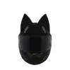 NITRINOS motorhelm integraal met kattenoren zwart wit roze geel6971896