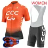 Liv Team Kvinnor Cykla Kortärmad Jersey (Bib) Shorts Set Mountain Bike Kläder Sommar Andas Bicycle Uniform Sportswear Y21031817