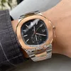 Nuovo 40 5mm 5980 5980 1 5980 1A D-Blue Dial Asian Automatic Mens Watch Two Tone Rose Gold Steel Band Sport Orologi PPHW Hello watch297f