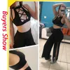 Sexy Women Two Pieces Set Turtleneck Sleeveless Hollow out Crop Top High Waist Split Pant Fashion Sets Party Clubwear For Ladies CX200701
