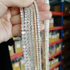 3mm 4mm 5mm Iced Out Tennis Chain 1 Row Zirzon Colar Hip Hop Bling Jóias Prata Rosa Ouro Cheio de Diamante CZ Mens Colares300y