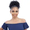 Variedade Ponytails Curly Puff cordão Rabo Curto Afro Kinky Curly rabo de cavalo 8 polegadas 2clips em Elastic Updo cabelo humano Chignon Bun 120g