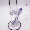 10inch Clear Straight Glass Bong Double Color Edge Smoking Pipe with 1 Colour Downstem 1 clear bowl