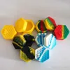 5pcslot 26 ml hexagon med bi blandad färg silikonbehållare för dabs rundform silikonbehållare vax silikon burkar dab co1622220