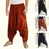Men's Pants 2022 Cool Hip Hop Japanese Retro Baggy Cotton Linen Harem Pant Men Wide Leg Boho Trousers Cross-pants1