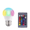 Hot LED Kleurveranderende Afstandsbediening Lamp Lamp LED Kleurrijke RGB Kleur Gloeilamp Plastic Geklas Aluminium Slimme Bulb