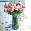 10 stks 3 hoofd Peony kunstbloemen voor bruiloft woonkamer decoraties 61cm nep zijden PU bloemen groothandel DIY thuis versiering kransen H57