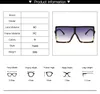Grande quadro gradiente tons de grandes dimensões sunglasses quadrado marca vintage mulheres moda sol óculos uv400