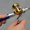 Mini Pocket Telescopic Fishing Binfing aluminium aluminium pióro Pióro Lekki przenośny kształt złożone pręty rybackie z kołowrotkiem ZZA2751494795