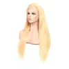 Malaysian Virgin Human Hair T-Style 13*6 Spetsstorlek Wig Silky Straight Blond Color 613# 10-30-tums hår Capless Wigs T-skuggade