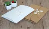 Cadeau cadeau 10pcs vintage boîte de papier kraft vierge bricolage enveloppe multifonction carte postale paquet brun blanc avec ruban1