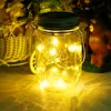 Solar Lights 20Leds String Glass Lantern Outdoor Hanging Decorative String Christmas Halloween Fairy Lighting for Patio Garden Party