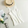 Moda Lato Nowy Hak Kwiat Koronki Solidne Szwy V-Neck Kobiet Dzianiny Krótki Sekcja Slim Outer Wear Koszula Trend Tank Tops11