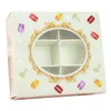 캔디 쿠키 컵 케이크 LX2101 포장 창 6 그리드 웨딩 파티 종이 상자 케이크 서랍 뚜껑 마카롱 종이 선물 상자