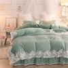 Романтическая кружевная принцесса постельные принадлежности костюмы стеганое одеяло 4 фото оборки подмолочные постельные принадлежности принадлежности для дома текстиль