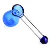 cute design water pipe tobacco smoking glass bong bubbler Glass Spoon Pipes With Side Carb Hole Mixed color delivery