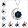 84 Design Cabochons Glass Moon Halsband för kvinnor Män Tree of Life Zodiac Sign Flower Wolf Nebula Space Galaxy Hängsmycke Kedjor Smycken