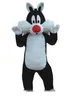 2018 Hot sale Sylvester cat mascot costume for adult animal large black with white Halloween Purim party