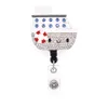 1pc /5pcs /10pcs Rhinestone Key Rings Cup Chill Nurse Badge Reel Retractable ID Badge Holder fOR doctor hospital