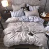 Slowdream Home Bedding 3/4pcs Love Heart Girl 침구 세트 플랫 시트 킹 사이즈 침대 클로스 베개 표지 커버 베드 리넨 세트