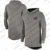 Maglia da uomo NCAA Ohio State Buckeyes 2019 Sideline manica lunga con cappuccio performance top nero grigio rosso taglia S-3XL