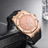 Полностью дешевые мужские роскошные спортивные наручные часы 45 мм кварцевый механизм мужские часы с резиновой лентой offshore3106064
