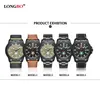 2020 Longbo Luxury Men Men Army Star Sports Canvas Leather Quartz Watches for Men Leisure Clockシンプルな時計Orologi Da Uomo 80217315o