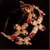 Easter Baroque Big Gem Hair Hoop Headband Hairpin Headdress Luxury Gold Delicate Cross Fashion Hair Band Hair Accessories