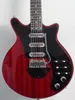 Custom1944 Guild BM01 Brian Mei Signature Red Guitar Black Pickguard 3 Pickups Tremolo Bridge 24 Frets Custom Chinese Factory Outlet