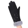 Fashion-Women Snowflake Gloves Winter Thicken Super Warm Full Fingers Gloves Faux Suede Mittens Luvas Feminina #RN