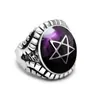 Nowy Pentagram Pierścień 316L Ze Stali Nierdzewnej Titanium Mężczyźni Rock Pop Punk Moda Biżuteria Klaster pierścieni