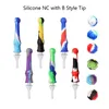 Silicone Nectar Collector kit with Quartz Tips 14mm nector collector kit mini silicone tobacco pipes for oil rig glass bong