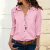 النساء قمم البلوزات الأنيقة كم طويل بلوزة قميص رفض طوق الشيفون بلوزة مكتب قميص Blusas Camisa