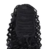 Curly Human Hair Ponytail med Wrap Drawstring 1 stycke, 3C Brazilian Hairs Natural Färg Afro Kinky Curl Hairpiece Clip-In Extensions Ponytails 160g