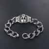 Herren Armband Skull Titanium Steel Link Bracelet Hip Hop Rock Armbänder für Herren