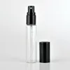 5ML 10ML 15ML Portable Mini Refillable Perfume Empty Glass Spray Bottle Sample Glass Vials Black Gold Silver Cap