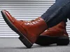 Gorąca sprzedaż-mężczyźni PU skórzane koronki męskie buty wysokiej jakości mężczyźni vintage brytyjskie buty wojskowe jesień zima plus rozmiar